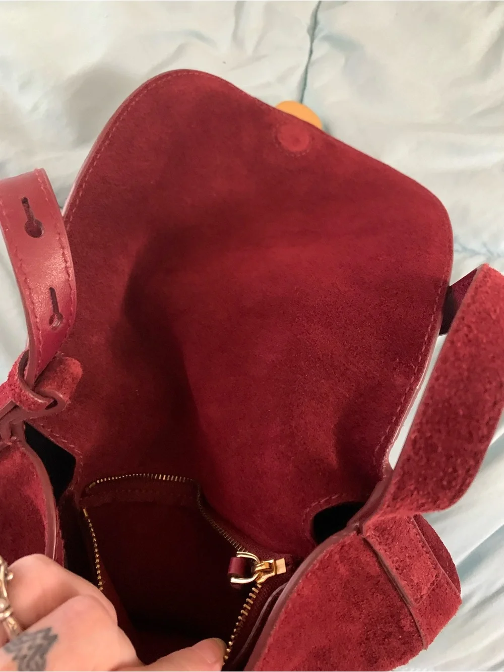 Madewell Red Suede bag - Picture 8 of 12